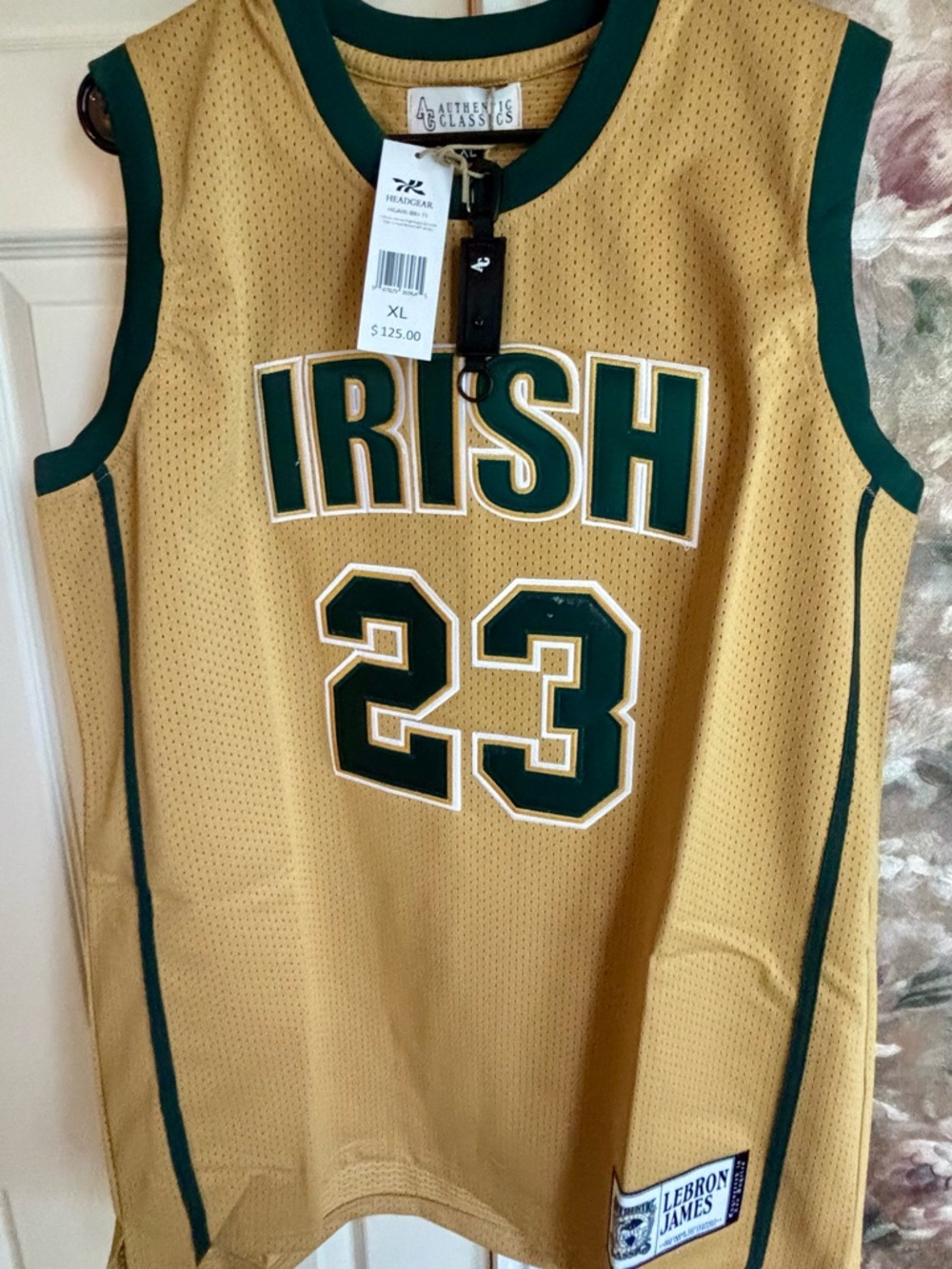 Gold & Green "IRISH 23" Basketball Jersey